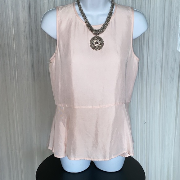 REDUCED! Club Monaco Seymour peplum sleeveless top. Very soft pink! Sz S - Picture 11 of 17